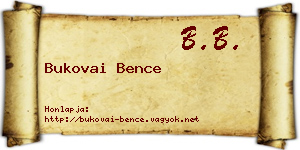 Bukovai Bence névjegykártya